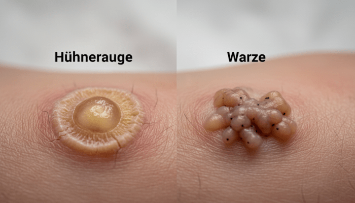 hühnerauge warze unterschied erkennen