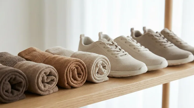 Frische Baumwollsocken und atmungsaktive Schuhe
